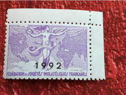 Vignette** Fédération Des Sociétés Philatéliques Françaises-Cinderella Erinnophilie-Timbre-stamp-Sticker-Bollo-Vineta - Philatelic Fairs