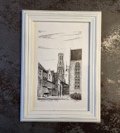 Brugge Wolstraat - Halletoren Getekend Door G. Braet - Drawings