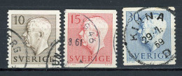 SUÈDE: GUSTAVE VI N° Yvert 381+419+422 Obli. - Used Stamps