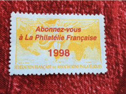 Vignette** Fédération Des Sociétés Philatéliques Françaises-Cinderella Erinnophilie-Timbre-stamp-Sticker-Bollo-Vineta - Philatelic Fairs