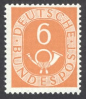 Germany Sc# 673 MNH 1951 6pf Orange Numeral & Post Horn - Ungebraucht