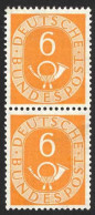 Germany Sc# 673 MNH Pair (vertical) 1951 6pf Orange Numeral & Post Horn - Ungebraucht