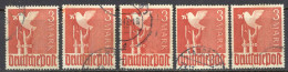 Germany Sc# 576 Used Lot/5 1947-1948 3m Reaching For Peace - Gebraucht