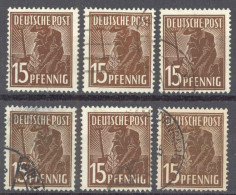 Germany Sc# 562 Used Lot/6 1948 15pf Planting Olive - Used