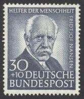 Germany Sc# B337 MH (a) 1953 30+10pf Blue Fridtjof Nansen - Ungebraucht