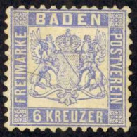 Germany Baden Sc# 22 MH (b) 1865 6kr Coat Of Arms - Postfris