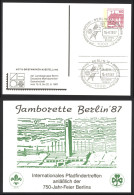 Germany FD Cancel Postal Postcard 1987 8.15 Jamborette (Jamboree) Berlin - Enveloppes - Oblitérées