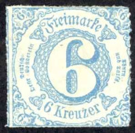 Germany Thurn & Taxis Sc# 54 MH 1862 6kr Numeral - Neufs