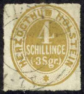 Germany Schleswig-Holstein Sc# 25 Used 1865-1866 4s Numeral - Schleswig-Holstein