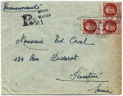 Envel Recom De Boissy St Leger  1,50  Petain  X 3   Pour Pantin  1944 - 1941-42 Pétain