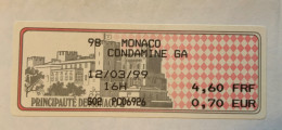 MONACO - PRIORITAIRE ETICHETTA ADESIVA MONACO CONDAMINE - GA  SU BUSTA - Cartas & Documentos