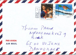 France Air Mail Cover Sent To Denmark Garches 18-12-2003 Topic Stamps RED CROSS And BIRD - Autres & Non Classés