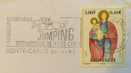 MONACO - IPPICA -  FONTVIEILLE  MONTE-CARLO JUMPING INTERNATIONAL  Annullo A Targhetta Su Busta - Lettres & Documents