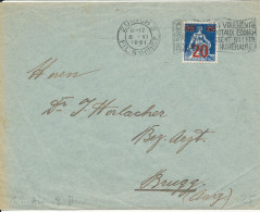 Switzerland Cover Sent To Brugg Zürich 8-6-1921 Single Franked Overprinted Stamp - Otros & Sin Clasificación