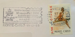 MONACO -  MONTECARLO 2004 - ESPOSIZIONE FILATELICA INTERNAZIONALE - Annullo A Terghetta Su Busta - Cartas & Documentos