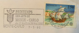 MONACO - PRINTEMPS DES ARTS DE MONTE-CARLO 7/5/92   - Annullo A Terghetta Su Busta - Lettres & Documents