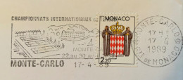 MONACO - CAMPIONATO INTERNAZIONALE DI TENNIS - MONTE-CARLO 17/4/89 - Annullo A Targhetta Su Busta - Briefe U. Dokumente