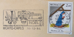 MONACO - NATALE  NOEL 1994 - 2,80 + Annullo A Targhetta  Su Busta Per VENEZIA - Cartas & Documentos