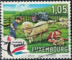 Luxembourg 2019 Oblitéré Used Scène Champêtre Enfants Caressant Les Moutons Y&T LU 1519 SU - Gebraucht