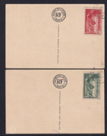 France N°354/355 Sur Cartes Du Louvre - TB - Lettres & Documents