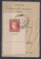 France N°841 Sur Ticket D'entrée - TB - Briefe U. Dokumente