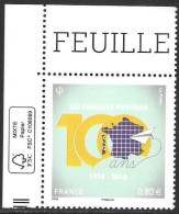 France Frankreich 2018 100 Ans Cheques Postaux Yv. 5274 Mi. No. 7192 ** MNH Postfrisch Neuf - Neufs