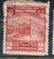 EL SALVADOR 1924 1925 NATIONAL GYMNASIUM 2c USED USATO OBLITERE' - Salvador