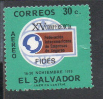 EL SALVADOR 1975 AEREO AIR POST MAIL AIRMAIL PRINTERS' CONGRESS CONFERENCE FIDES  30c MNH - Salvador