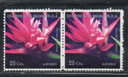 EL SALVADOR 1976 AEREO AIR POST MAIL AIRMAIL FLORA FLOWERS ORCHIDS SPIRANTHES SPECIOSA ORCHID 25c MNH - Salvador