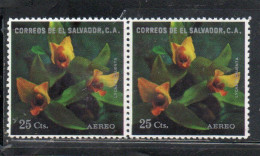 EL SALVADOR 1976 AEREO AIR POST MAIL AIRMAIL FLORA FLOWERS ORCHIDS LYCASTE CRUENTA ORCHID 25c MNH - Salvador