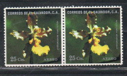 EL SALVADOR 1976 AEREO AIR POST MAIL AIRMAIL FLORA FLOWERS ORCHIDS CYRTOPODIUM PUNCTATUM ORCHID 25c MNH - Salvador