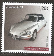 Andorre Français 2015 N° 765 ** Musée, Automobile, Voiture, Citroën DS 21, Cabriolet, Traction Avant, Flaminio Bertoni - Ungebraucht