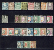 Guadeloupe. 1904-44. Timbres-Taxe N° 15 à 40 (sauf 24) Neufs X Traces Légères. - Timbres-taxe