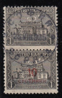 ERROR/ Overprints/PAIR/  Used/ Missing Overprint /Mi: 178/ Bulgaria 1924 - Abarten Und Kuriositäten