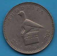 RHODESIA 2 Shillings / 20 Cents 1964 KM# 3 QEII - Rhodésie
