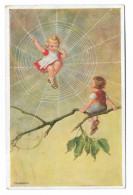 Wally Fialkowska ,Kinder Im Spinnennetz - Ich Wag's! Ca.1930y Carte A.V. N°822    H730 - Fialkowska, Wally