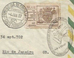 Brazil 1967 Cover Commemorative Cancel Centenary Of The Installation Of The Postal Telegraph Agency Of Laguna - Brieven En Documenten