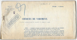 Chèques Postaux - De Virement - Carnet Avec 24 Souches Vierges - Année 1924 - Mr Bernicaud Assurances Châteauroux - Cheques & Traveler's Cheques