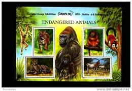 IRELAND/EIRE - 1998  ENDANGERED ANIMALS  MS  OVERPRINTED STAMPA 98  MINT NH - Blokken & Velletjes