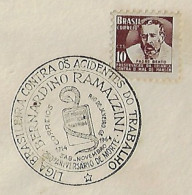 Brazil 1964 Cover Commemorative Cancel League Against Accident At Work 250 Years Of Death Of Doctor Bernardino Ramazzini - Briefe U. Dokumente