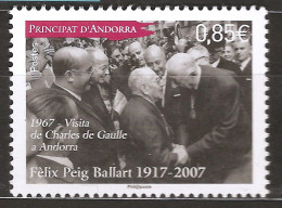 Andorre Français 2017 N° 803 ** Photographie, Photo, Presse, Felix Peig Ballart, Charles De Gaulle, Navarri, Paparazzi - Unused Stamps