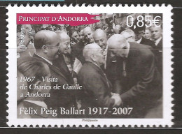 Andorre Français 2017 N° 803 ** Photographie, Photo, Presse, Felix Peig Ballart, Charles De Gaulle, Navarri, Paparazzi - Ungebraucht