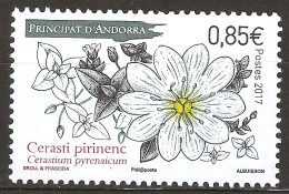 Andorre Français 2017 N° 806 ** Flore, Fleur, Nature, Cerastium Pyrenaicum, Céraiste Des Pyrénées, Bourgeon, Pétales - Ungebraucht