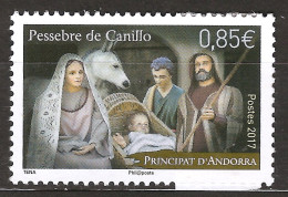 Andorre Français 2017 N° 808 ** Religion, Nativité, Noël, Jésus, Âne, Pessebre De Canillo, Crèche, Landau, Porte, Marie - Nuovi