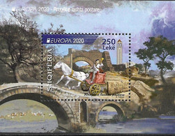 2021  ALBANIA ALBANIE ALBANIEN MI. Bl. 204   **MNH  Europa CEPT Postal Routes - 2020