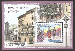 Andorre Français 2014 N° Feuillet Du 757 ** Danse, Ball De Santa Anna, Fête, Escaldes, Croix, Eglise Saint-Pierre-Martyr - Unused Stamps