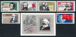 DDR 1983  Marx Centenary Set And Block MNH / **.  Michel 2783-88, Block 71 - Nuevos