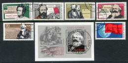 DDR 1983  Marx Centenary Set And Block Used.  Michel 2783-88, Block 71 - Usados