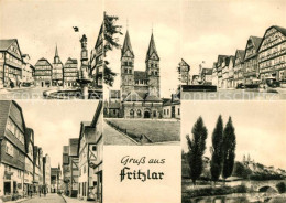 43010525 Fritzlar Markt Rolandsbrunnen Dom Fachwerkhaeuser Kasseler Strasse Frit - Fritzlar