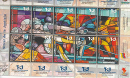 2011 Venezuela Supreme Tribunal Court Justice Law Stained Glass Art Miniature Sheet Of 10 MNH - Venezuela